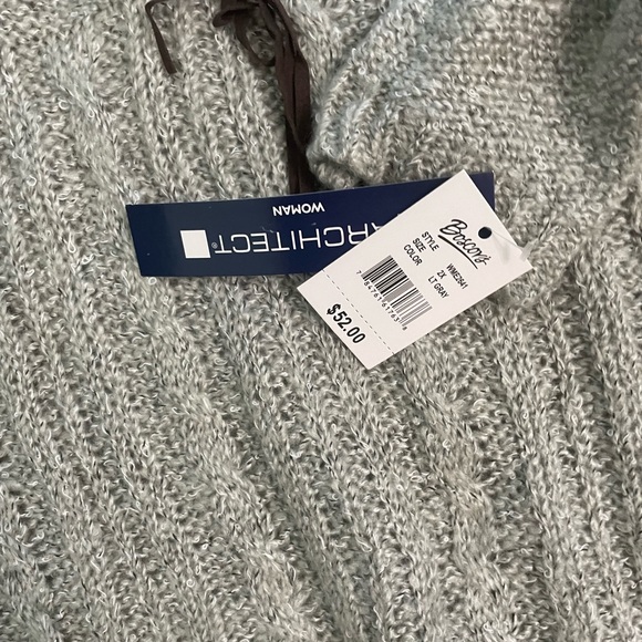 Architect brand grey sweater faux Suede ribbon under bust line acrylic - Picture 4 of 5